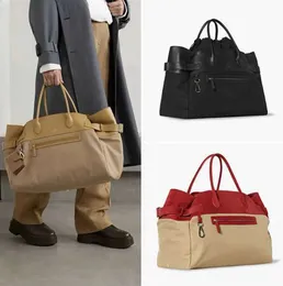 2024 New The Row Bag Designer Bags Couro Margaux 17 Nylon Collar Grande Capacidade Commuter Versátil Bolsa Tote BagClassic Tote The Row