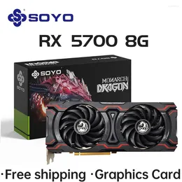 Grafikkort Soyo RX5700 8GB AMD GPU GDDR6 256-BIT 8PIN 7NM RX 5700 SPELKORTKORTSKONTORKOMPONENTER