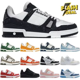 2024 Designer Sapatos Em Relevo Treinador Branco Preto Céu Azul Verde Denim Rosa Vermelho Luxurys Virgil Mens Casual Sneakers Luis Vuitton Sapatos Treinadores