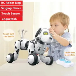 Inteligente rc robô cão de estimação pode falar história cantando dança andando simulação mijo coquete inteligente sensor presentes do cão 240131