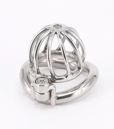 Sodandy Devices Gabbia per pene in metallo con cintura in acciaio inossidabile con chiusura per pene piccolo maschile con anelli curvi3603992
