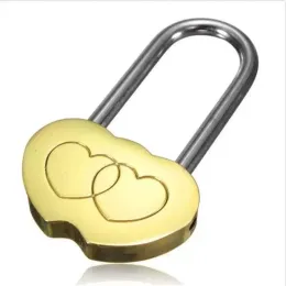 Party Favor Padlock Love Lock Graved Double Heart Valentines Anniversary Day Gifts Lock Wedding Decor 0206