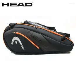 Outdoor Bags HEAD 6 Pieces Tennis Rackets Bag Hard Shell Sports Large Capacity 9 Badminton Racquets Backpack Men Women Tenis Squash Padel