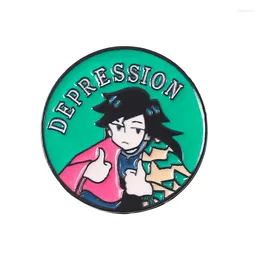 Broszki anime tomioka giyuu depresja emalia Pins Cartoon Biżuter