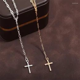 Charms FeeHow 2024 Trendy Cross Pendant Halsband för kvinnor Simple Solid Color Banquet Evening Party Jewelry