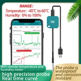 Akıllı Ev Kontrolü Kablosuz WiFi Sıcaklık Nem Sensörü Veri Logger Metre Denetleyici Ölçüm Termometre Higometre Uzaktan Alarm