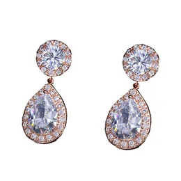 Clip-On Vite posteriore Lady Luxury Sier Clip Ons Orecchini Designer per donna Clip per orecchie non forate Rame bianco Aaa Zirconia Drop Diamond Dhjpe