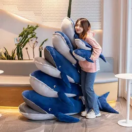 45cm~120cm Soft Stuffed Whale Toy Ocean Animal Blue Underwater Giant Whale Plushie Pillow for Children Birthday Gift 240123