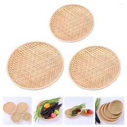 Dinnerware Sets 3pcs Weaving Basket Rustic Fruit Chic Serving For Bread Vegetable Storage Gift Container 13cm/ 19cm/