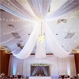 Party Decoration White Wedding Dress Tak Drapes Taktak Canopy Decor Draping Tyg Chiffon Curtain för ceremoni scen el