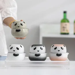Kuaike Cup Cute Panda One Pot SingleSirs Outdoor Portable Travel Tea Setギフト240129