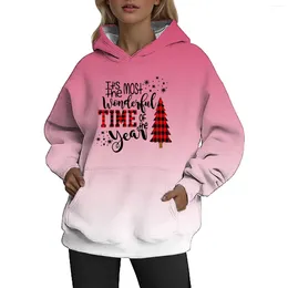 Kadın Hoodies Bayan Noel gradyan mektubu baskılı ceketler rahat o boyun uzun kollu sweatshirt yüksek kaliteli eğlence kıyafeti