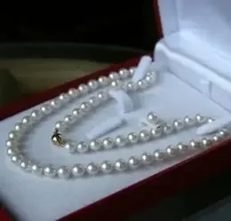 67mm Beyaz Akoya Kültürlü İnci Kolye 18 Küpe Seti Kolar Perle Collier ve Bolacle Doreille Topluluğu 240122