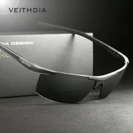 VEITHDIA Occhiali da sole da uomo in alluminio e magnesio polarizzati UV400 Rivestimento a specchio Occhiali da sole Accessori per occhiali da uomo per esterni 6588 240201