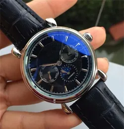 U1 Orologio AAA di alta qualità di alta qualità in pelle nera moda meccanica da uomo in acciaio inossidabile movimento automatico orologi da polso sportivi a carica automatica