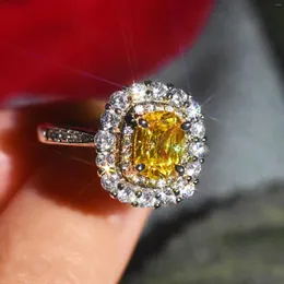 Anéis de cluster genuíno 925 prata esterlina topázio anel de jóias para mulheres finas anillos de origem gemstone bizuteria anel