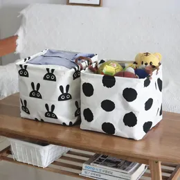 Hemtygkonst Bomull Linne smutsiga kläder och diverse förvaringskorg Square Box Foldning Toy Storage Basket Storage Box 240129