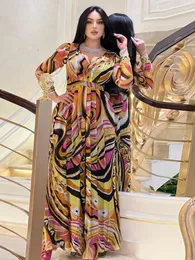 Etnik Giyim Fas Müslüman Elbise Kadınlar Abaya Kaftans v Boyun gece elbiseleri Dubai Türkiye İslam Uzun Robe Femme Vestidos 2024