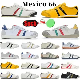 Designer Sneakers Uomo Donna Scarpe da corsa casual Tiger Mexico 66 Pelle Stringate Giallo Nero Navy Gum Sail Verde Beige Rosso Scarpe da ginnastica sportive all'aperto