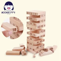 54 PICES Creative Novel Wooden Digital Build Block Game Brain Game Entertainment Intelligence Toys 240124