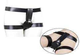 Mulheres cinto de bloqueio shorts sexy calcinha couro do plutônio tangas calças restrição bondage bdsm lingerie briefs roupa interior feminina t2005103918332