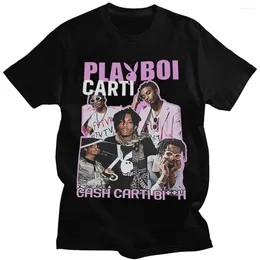 Męskie koszulki Playboi Carti Print T-shirty Hip Hop Streetwear Krótkie rękawie Tops Botton Mężczyzn Casual Shirt Summer unisex Tees Y2K Ubrania