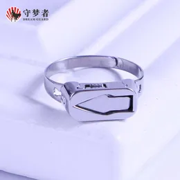 Smyckespresent Ring Minimalist Feather Hollow White Bare Par Style Designers Que Hidden Self Defense 2i4s