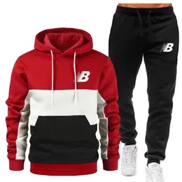 Leisure time HoodieSweatpants Fashion husband 2Pcs Set Jogging Suit Autumn winter Spring Mens Sports Printed Tracksuit 240119