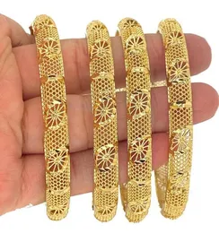 Bangle 4pcs/Lot 24k Dubai Bangles for Women Etiopian Africa Fashion Gold Kolor S Arabia Bride Bransoletka Bransoletka Prezenty 6543116