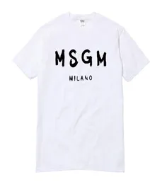 Para Wholehigh Quality Menwomen Msgm T Shirt Letna marka Letter Printed Tops Tee Casual Cotton Short Sleeve Oneck Tshirt7231889