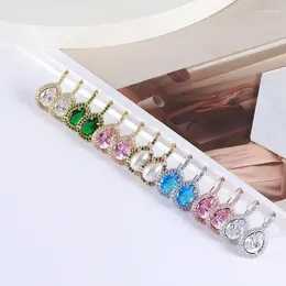 Dangle Earrings Euramerican Colorful Water Drop Gem Pearl Love FashionEarring女性