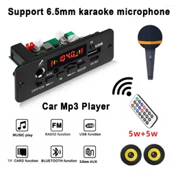 10W 앰프 MP3 디코더 보드 무선 Bluetooth 5V 자동차 오디오 플레이어 보조 USB TF FM 라디오 모듈 지원 가라오케 마이크