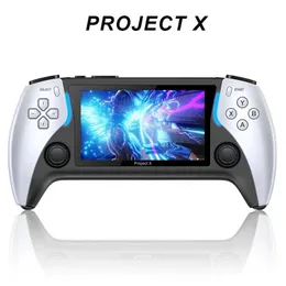 Projectx 핸드 헬드 게임 콘솔 43 인치 IPS 화면 휴대용 비디오 플레이어 HD 2 컨트롤러 어린이 선물 240123
