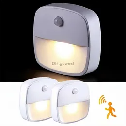 Light Lights 2pcs LED Night Light Pir Smart Motion Sensor Lights for Home Wacle WC Hallway Stair Night Lampy YQ240207