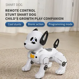RC Robot elettronico giocattolo per cani acrobatici telecomando animale intelligente animali domestici musica programmabile canzone giocattoli per bambini per ragazzi ragazza regalo 240131