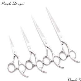 Ножницы для волос Z1006 от 5 до 8 разных размеров Jp 440C Purple Dragon Sier Парикмахерские ножницы для стрижки или истончения человеческих домашних животных Стиль Drop D Dhjvr