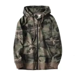 80 algodão terry tecido estilo militar homens camuflagem hoodies 2023 primavera outono camo padrão zip up moletom com capuz casual 240127