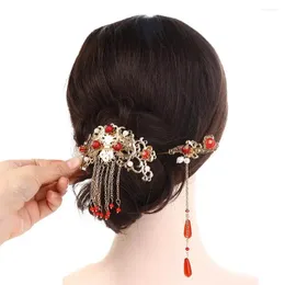 Haarspangen Elegante Retro Braut Clip Quaste Perle Hochzeit Kopfschmuck Chinesische Gabel Frauen Sticks Koreanische Hanfu Haarnadeln