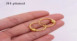 Örhängen 24k guldfärg runda båge örhängen för kvinnor flickor smycken afrikanska bröllop gåvor s arabia hoops pircing öroner7337519