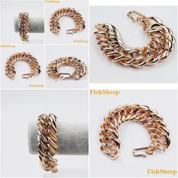 Charm armband mode akryl chunky kedja kvinnor överdrivna rosguld färg wrap manschett armband uttalande smycken droppleverans oty0f