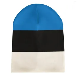 Berets Nation Estonia Flag Country Knitted Hat For Men Women Boys Unisex Winter Autumn Beanie Cap Warm Bonnet