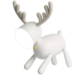 Table Lamps Unique Deer Mood Night Light With USB Charging Lamp Timing Function 360 Degree Rotation