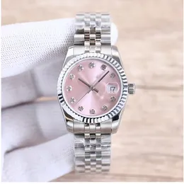 2024 Nyaste damklocka helautomatiska mekaniska klockor 31mm/28mm rostfritt stål Strap Diamond armbandsur vattentäta armbandsur