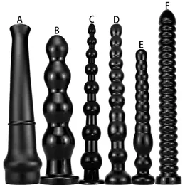 Enormi giocattoli anali lunghi Cavallo nero Animale Dildo per donna Masturbazione anale Dilatatore Striscia anale profonda Buttplug Massaggiatore prostatico 240126