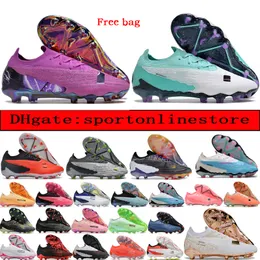 Wholesale Send Bag outdoor Soccer Boots Phantom GX Elite FG Ghost Low Version Football Cleats Mens Soft Leather Comfortable Natural Lawn Trainers Football Shoes