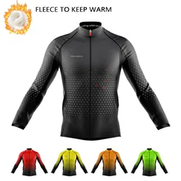 Winter Cycling Jerseys Man's Long Sleeves Warm Jackets Thermal Fleece Bike Jerseys Mountain Road Bike Tops Maillot Ciclismo 240129