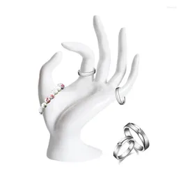 Dekorative Teller OK Gesture Schmuckständer Mannequin Hand Finger Display Ständer Halter Schmuck Handschuh Ring Armband Hnad geformter Organizer