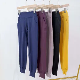 Lu Pant Align Street Женские леггинсы для бега Align Спортивные брюки с высокой талией и эластичными брюками длиной до щиколотки Верхняя одежда с карманами Lemon LL Jogger Lu-08 2024