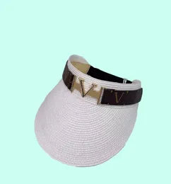 Güneş şapka tasarımcı kapağı kadınlar casquette visors üst boş kapaklar şapkalar erkek kova şapka yaz moda altın v plaka chapeau bere 4997383