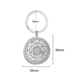 مفاتيح حبلات Dawapara الختم من سبع أسخيل من قبل ASTERION SOLOMON KABH AMET PENDANTS KEYRING Stainless Steel -chain D DH9UY